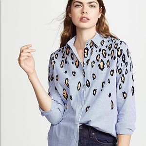 Scotch & Soda Animal Print Cheetah Button Down Top